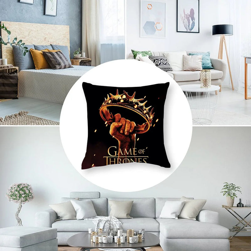 TV-G-GamES Of T-ThroneS Pillow Case Short Plush Pillow Covers Sofa Decorative Gift Home Double-sided Printing Cushion Cover
