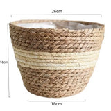 Woven Grass Flower Plant Pot Basket Planter Basket Indoor Outdoor Flower Pot Garden Decorative Flower Plants Basket Storage Use