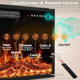 Fireplace with Mantel,Freestanding Stone Fireplace Heater TV Stand with Remote Control, Realistic Flame Effect and 3D Log