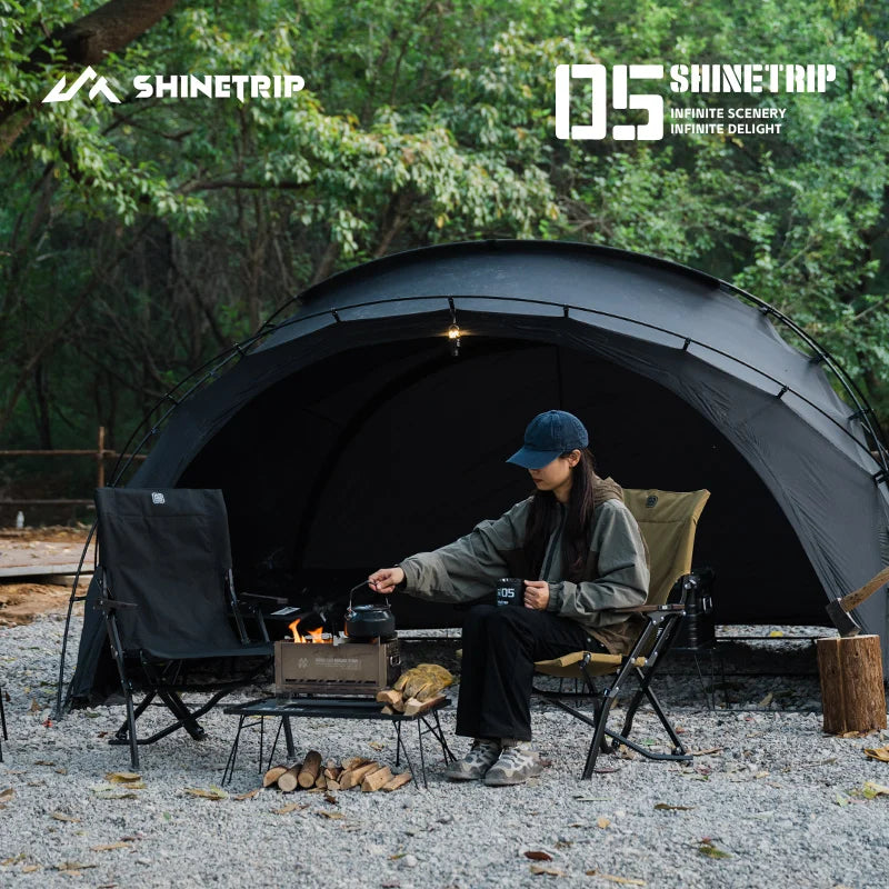 ShineTrip Outdoor Camping Foldable Portable Chair Aluminum Alloy High Back Recliner Fishing Picnic Equipment Chair