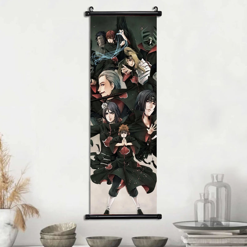 Akatsuki Hot Japanese Anime Poster Scroll Canvas Wall Hanging Painting Home Decor Itachi  Art Room Decoration Kid Gift Didara
