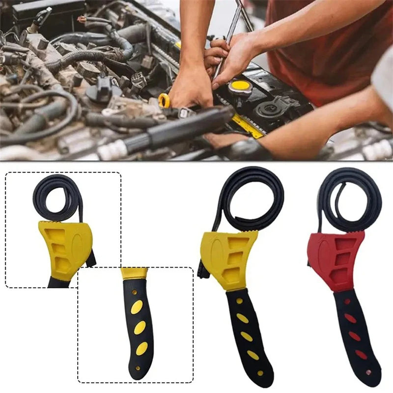 6inch Belt Wrench Oil Filter Puller Strap Spanner Chain Wrench Strap Opener, Adjustable   Disassembly Tool