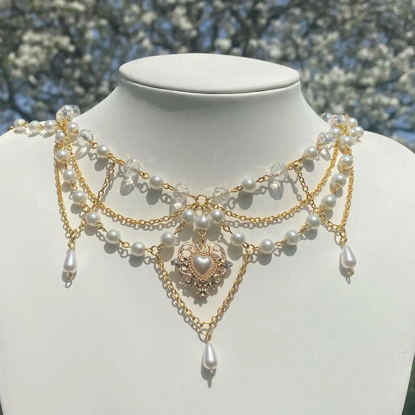 New Indie Style Necklace Fairycore Charm Necklace Y2K Butterfly Choker Pixie Fairycore Earrings Cottagecore Pearl Necklace