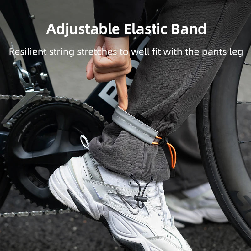 ROCKBROS Cycling Pants Leg Band Ankle Strap Adjustable Buckle High Elastic Safety Protection Leg Clip Band Cycling Trousers Band