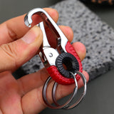 Men Keychain Hook Stainless Steel Keychain Buckle Outdoor Carabiner Climbing Tool Double Ring Car Fishing Key Ring Accessories