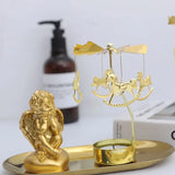 1pc Metal Hot Rotating Candle Holder Christmas Rotating Candle Holder Dinner Party Wedding Party Candle Holder Decoration Gift