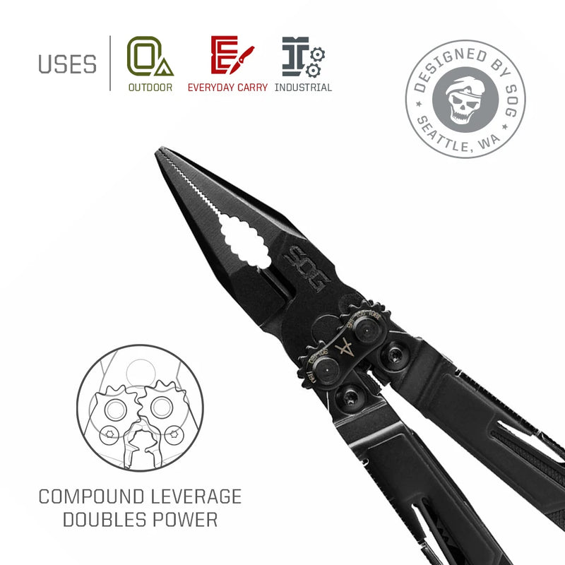 SOG 18 in 1 PowerPint Mini Multi-tool Pliers Multitools EDC Fishing Outdoor Survival Camping gadgets Multifunctional Hand Tools
