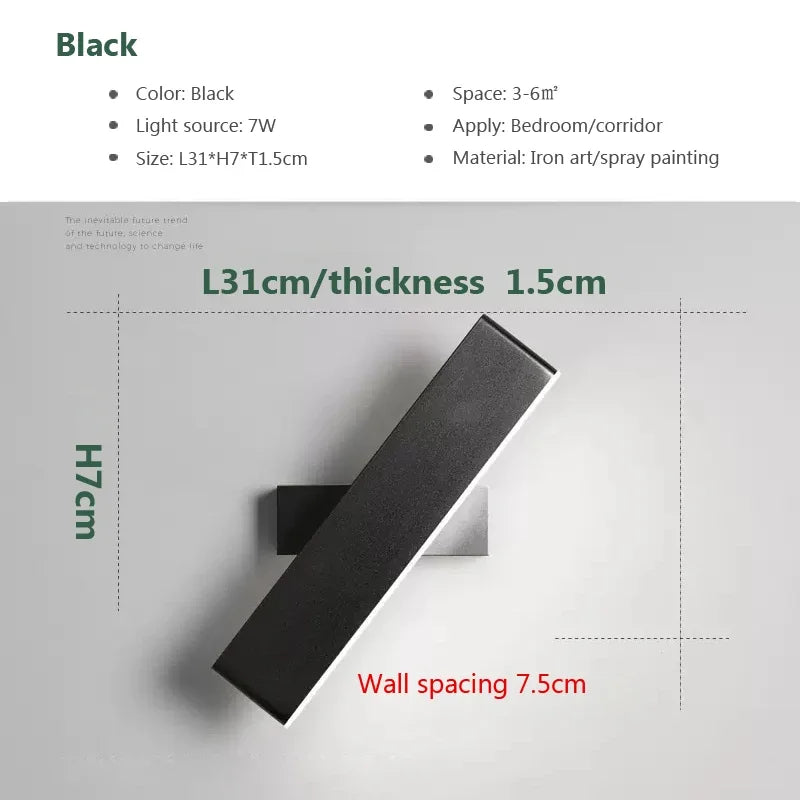 Modern LED Wall Lamp Rotation For Living Dining Room Bedroom Bedside Aluminum Wall Light Indoor Home Decor Wall Sconce Luster