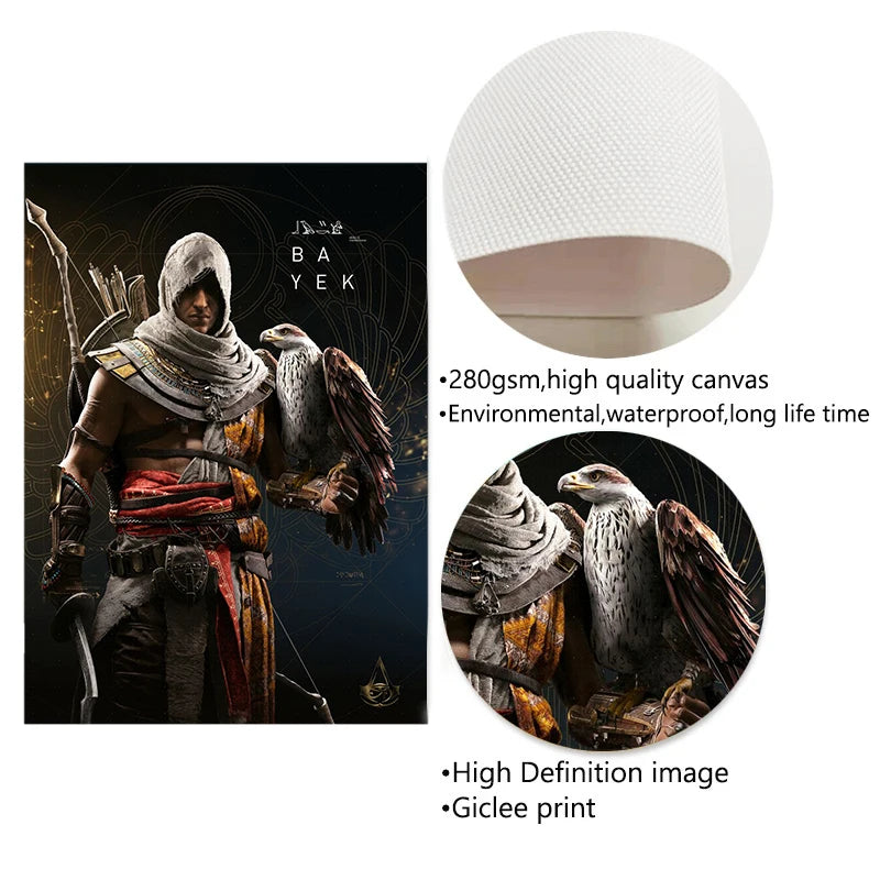 Assassin Origins Characters Posters and Prints Video Game Canvas Painting Wall Art Gaming Pictures Home Boys Living Room Decor