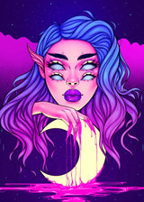 Cyber Punk Anime Neon Cool Girl Poster Aesthetic Purple Canvas Painting Wall Art Prints Pictures Gamer Room Home Decoration