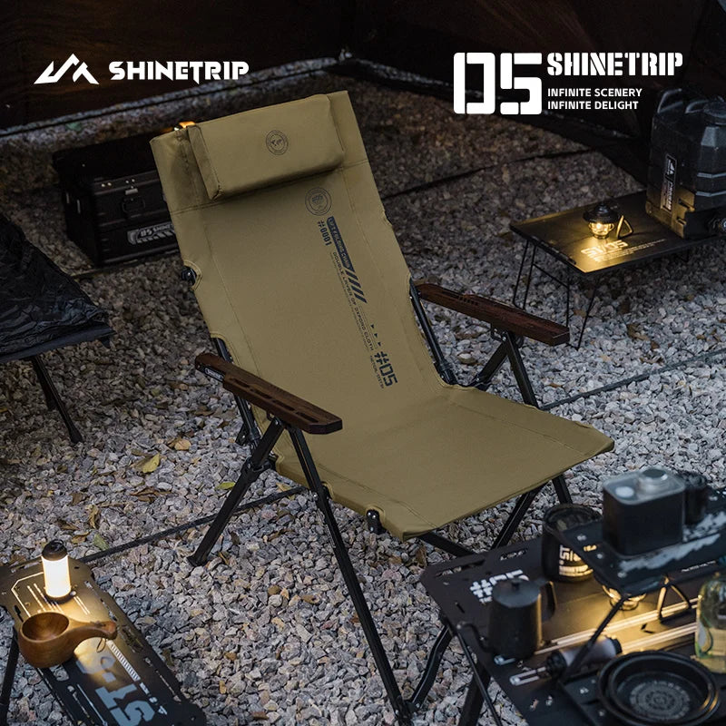 ShineTrip 05 Series Outdoor Folding Chair Portable Camping Adjustable Folding Chair Office Lunch Nap Fishing Picnic Chair