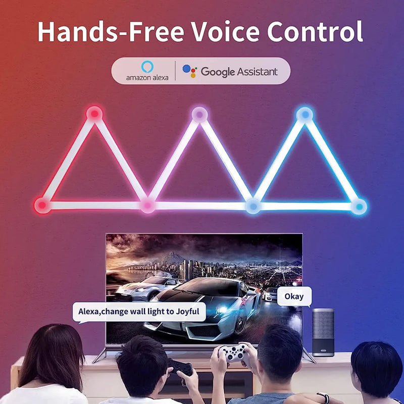 WIFI RGB Backlight Decorative Light Bar LED DIY Splicing Wall Lights Atmosphere Night Lamp Music Rhythm TV Bedroom Game Room