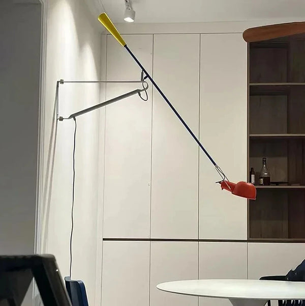 Modern LED Black White Colorful Long Arm Wall Lamp Metal Rotatable with Plug and Switch for Bedroom Reading Lighting Fixtures