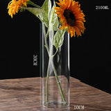 Hydroponics Plants Desktop Glass Planter Vase Glass Vase Transparent Cylinder Flower Vase Bedroom Desktop Home Decoration