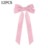 12pcs Christmas Bow Decorations Velvet Ribbons Xmas Wreaths Gift Ties Diy Home Holiday Decorations Pendants Party Supplie