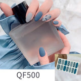 Shiny Self-adhesive Nail Stickers Short Black Lacquer Strips For Nails Full Cover False Nails Stickers Waterproof Manicure Film