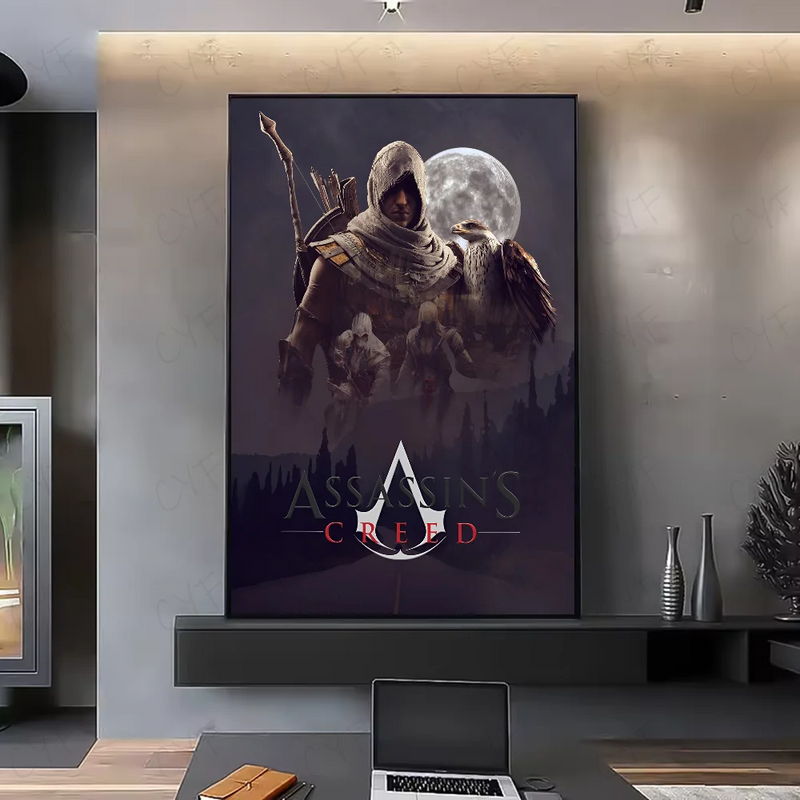 A-Assassins Creed Games Poster HD art sticky wall waterproof home living room bedroom bar aesthetic decoration