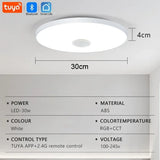 TUYA Smart Music Ceiling Light LED RGB Remote Control APP Bluetooth Audio Home Decorative Light Living Room Bedroom Ceiling Lamp