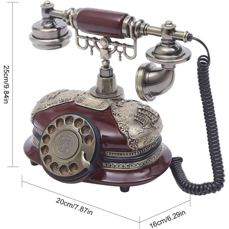 Telephone Imitation Antique Phone Retro Rotary Dial Telephone Corded Old Fashion Antique Landline Telephone Decor Antique Phone