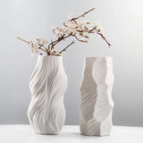 Simple European home decor ornaments, white ceramic vases, living room wine cabinets, dried flower crafts, flower utensils