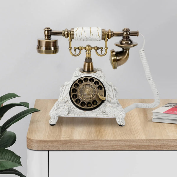 Vintage Rotary Telephone, Dial Telephone Old Fashioned Landline Phones Statue Antique Look Phone Home Desk Gift Decorative
