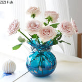 Lucky Bag Glass Vase Ornament Hydroponic Vase Artistic Flowers Vessels Decorative Vases Flower Arrangement Dried Flower Vases