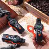 1 Emergency Survival Whistle with Lanyard Multifunctional Tool Multi-Functional LED Outdoor Compass Hiking Electronic Whistle