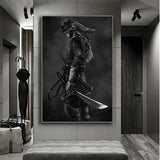 Vintage Japanese Samurai Poster Printed Canvas Modern Living Room Drawing Art Decor Black White Photo Wall Decoration No Frame