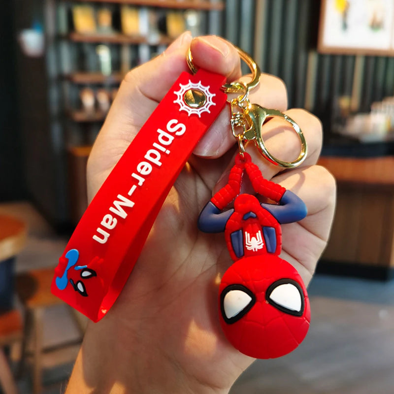 Disney Marvel Spider-Man Keychain Cartoon Comics Avengers Series Key Ring Pendant Ornaments Jewelry Gifts for Friends