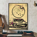 Japanese Cars Samurai Poster Poster HD art sticky wall waterproof home living room bedroom bar aesthetic decoration