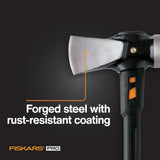 8lb. Wood Splitting Maul - 36" Shock Control SoftGrip Handle - Wood Splitter Tool and Maul for Splitting Wedge - Black/Orange