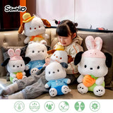 Sanrio Pochacco Hello Kitty Kuromi Stuffed Toys Cute Plush Ring Toys Kawaii Baby Birthday New Year Gift Children Dolls For Girl