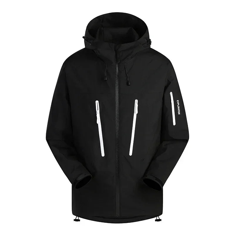 Spring Autumn Men's Windbreaker Fashion Outdoor Mountaineering Travel Windproof Waterproof Hooded Jacket Slim Fit Versatile Coat