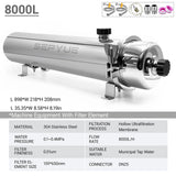 SEPYUE Whole House High Flow Water Filter System 1000L-8000L Stainless Steel Mineral Water Filter Reusable PVDF Lasts 5 Years