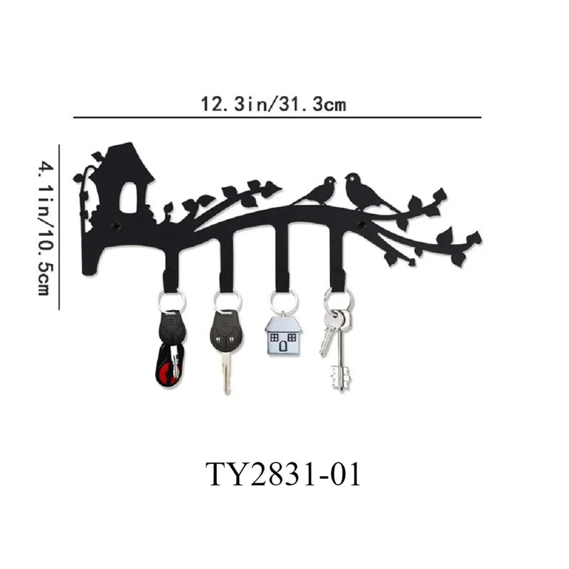 Multifunctional Iron Wall Hanging Cute Cat Key Rack Festive Atmosphere Cat Wall Rack Hook Household Key Coat Hanger Hook