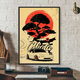 Japanese Cars Samurai Poster Poster HD art sticky wall waterproof home living room bedroom bar aesthetic decoration