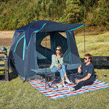 4 Person Instant Pop Up Hub Tent, Easy 60 Second Setup, Weather Resistant Camping Family Cabin Tent with Rain Fly and Carry Bag