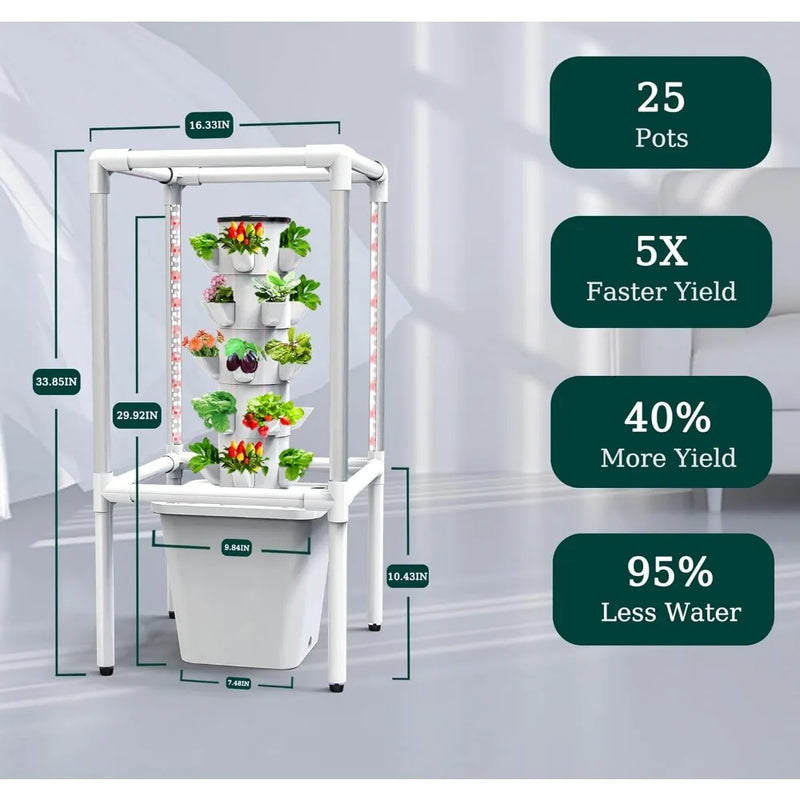 Hydroponic Growing System with Grow Lights (No Seedlings Included) |25-Plant Hydroponic System, Home Gardening System for Indoor