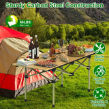 Folding Camping Table, Portable upgraded carbon steel Table with Carry Bag Heavy Duty,Lightweight Foldable Camp Table 4-6 Person