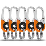 Men Keychain Hook Stainless Steel Keychain Buckle Outdoor Carabiner Climbing Tool Double Ring Car Fishing Key Ring Accessories