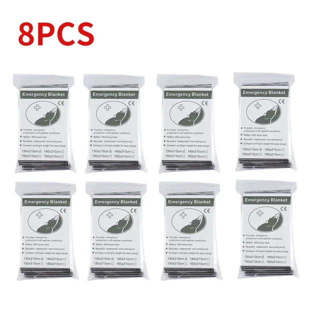 5-30pcs Outdoor Emergency Survival Blanket First Aid Rescue Kit Waterproof Waterproof Foil Thermal Camping Military Blanket Hot