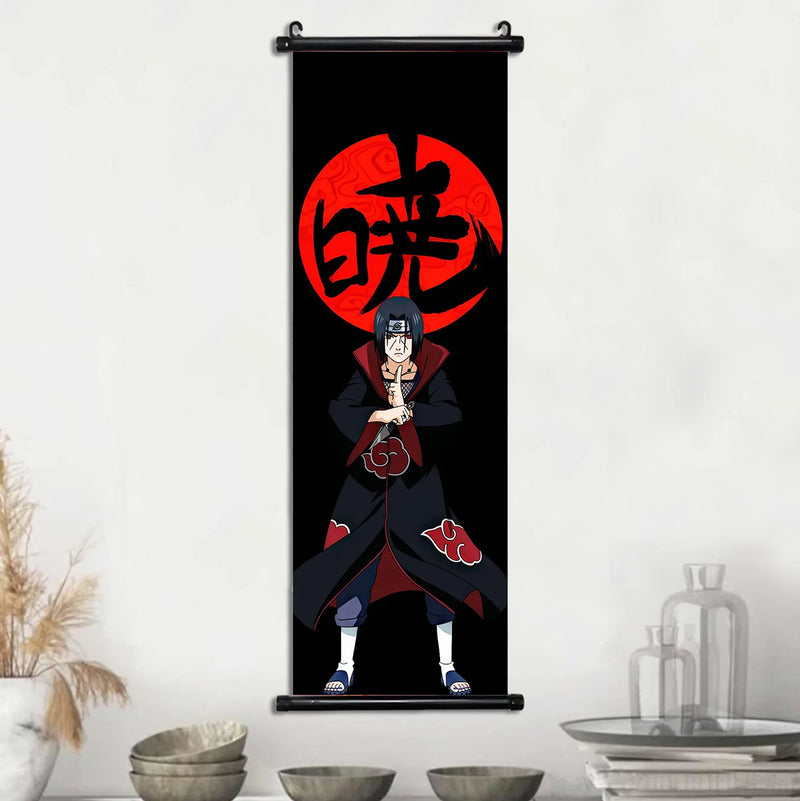 Akatsuki Hot Japanese Anime Poster Scroll Canvas Wall Hanging Painting Home Decor Itachi  Art Room Decoration Kid Gift Didara