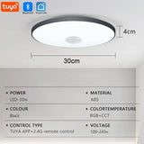 TUYA Smart Music Ceiling Light LED RGB Remote Control APP Bluetooth Audio Home Decorative Light Living Room Bedroom Ceiling Lamp
