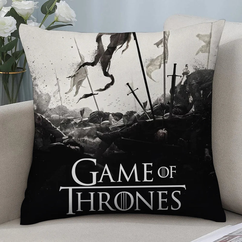 TV-G-GamES Of T-ThroneS Pillow Case Short Plush Pillow Covers Sofa Decorative Gift Home Double-sided Printing Cushion Cover