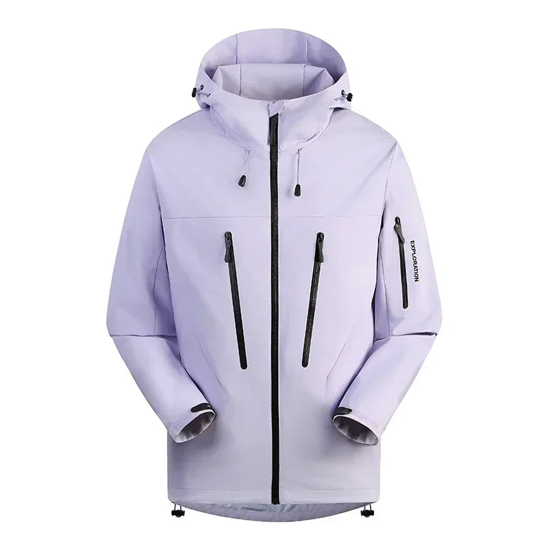 Spring Autumn Men's Windbreaker Fashion Outdoor Mountaineering Travel Windproof Waterproof Hooded Jacket Slim Fit Versatile Coat