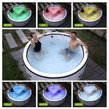 Inflatable hot tub 81.1"*27.9" portable spa pool outdoor spa for 4-6 people with cover equipped with 6 color light beads