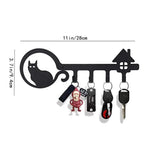 Multifunctional Iron Wall Hanging Cute Cat Key Rack Festive Atmosphere Cat Wall Rack Hook Household Key Coat Hanger Hook