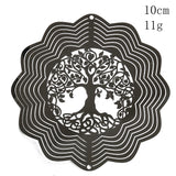 Tree of Life Wind Spinner Catcher 3D Rotating Pendant Flowing-Light Effect Mirror Reflection Design Garden Outdoor Hanging Decor