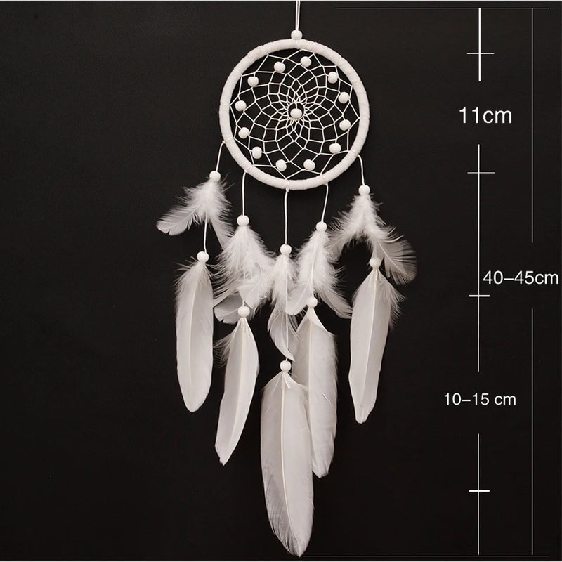 Feather Dream Catcher Indian Style Wall Hanging Wind Chimes For Car Ornaments Room Decor with Rattan Bead Dreamcatchers