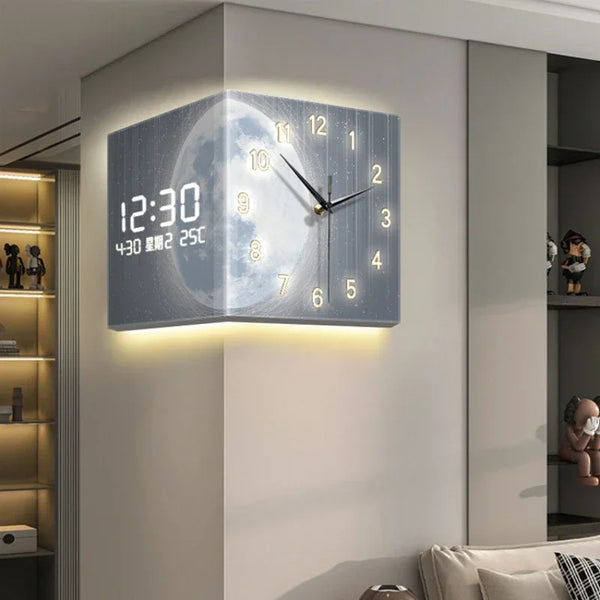 Silent Led Wall Clocks Digital Art Mural Stylish Modern Aesthetic Designer Wall Watch Unique Nordic Duvar Saati Home Decoration